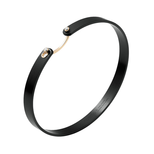 Black Titanium GM Mood Bangle - Yellow Gold - Main Img