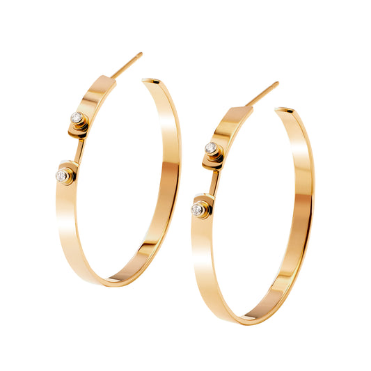 Monday Morning Mood Hoops - Yellow Gold - Main Img