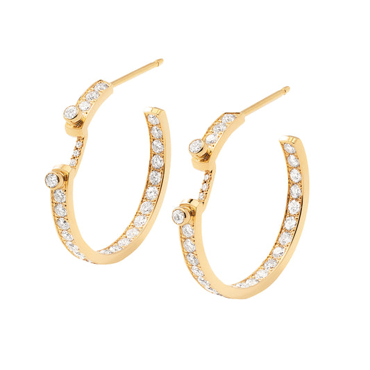 Eternity Textured Mood Hoops - Yellow Gold - Main Img