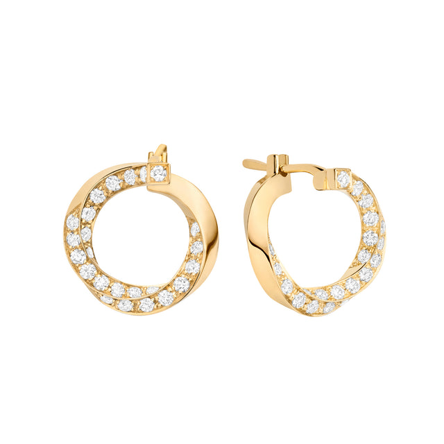 Diamond Curl Hoop Earrings