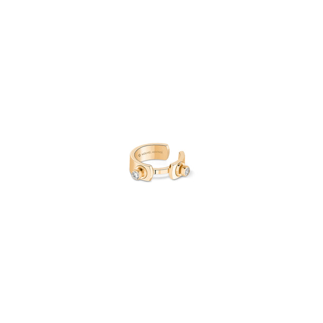 Diamond Monday Morning Earcuff - Yellow Gold