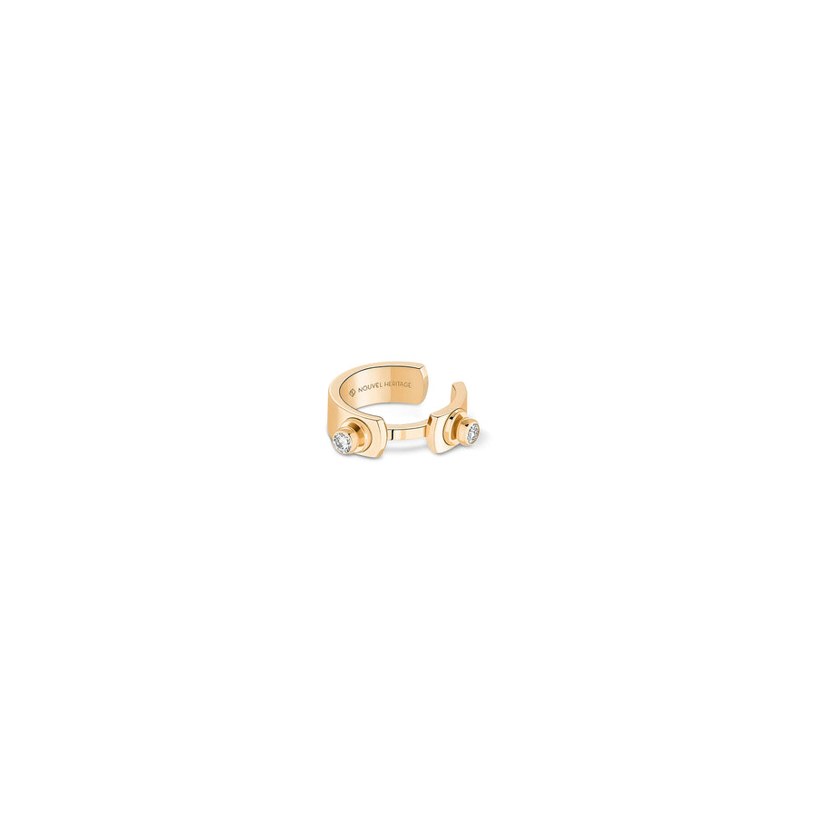 Diamond Monday Morning Earcuff - Yellow Gold