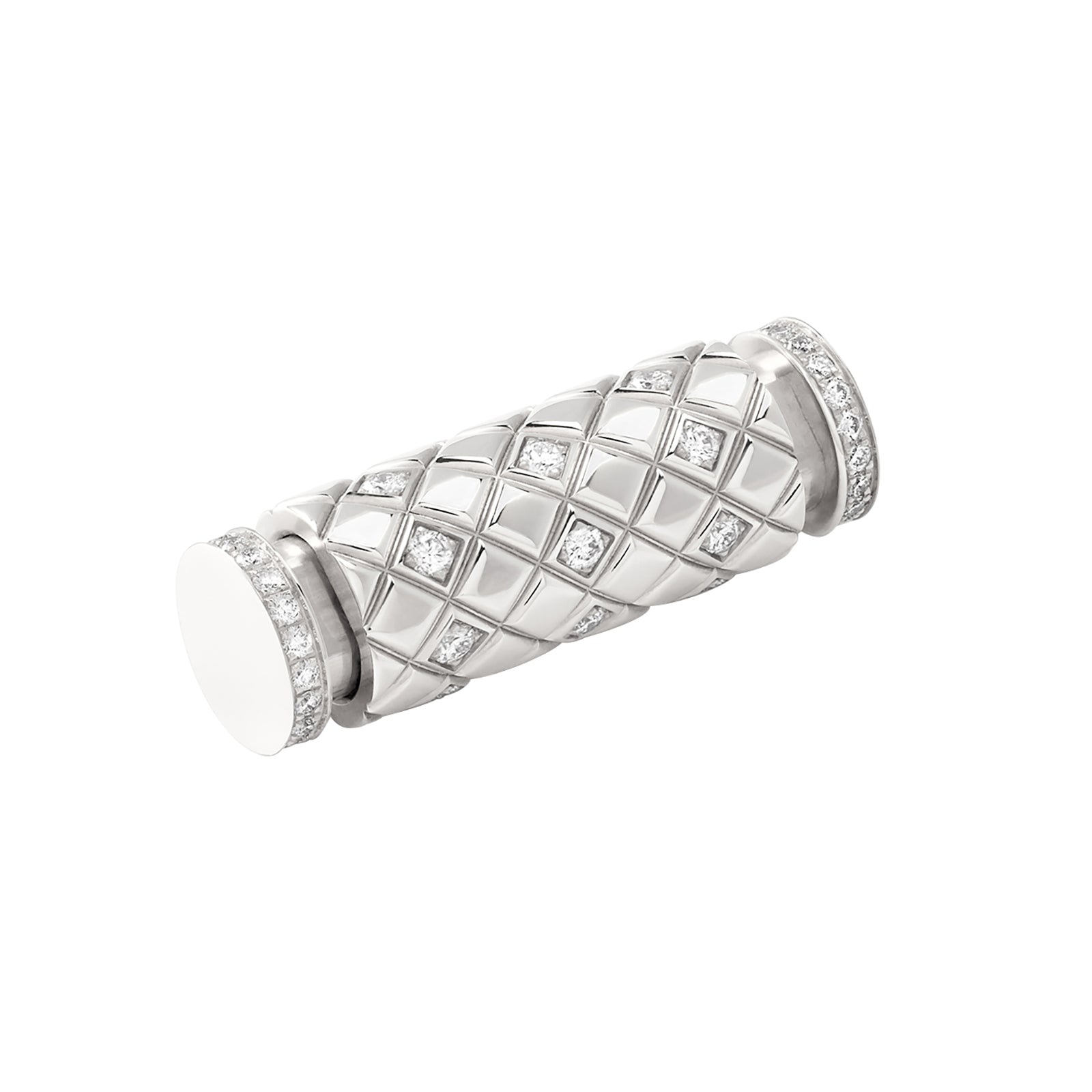 Semi-Paved Latch Pendant - White Gold