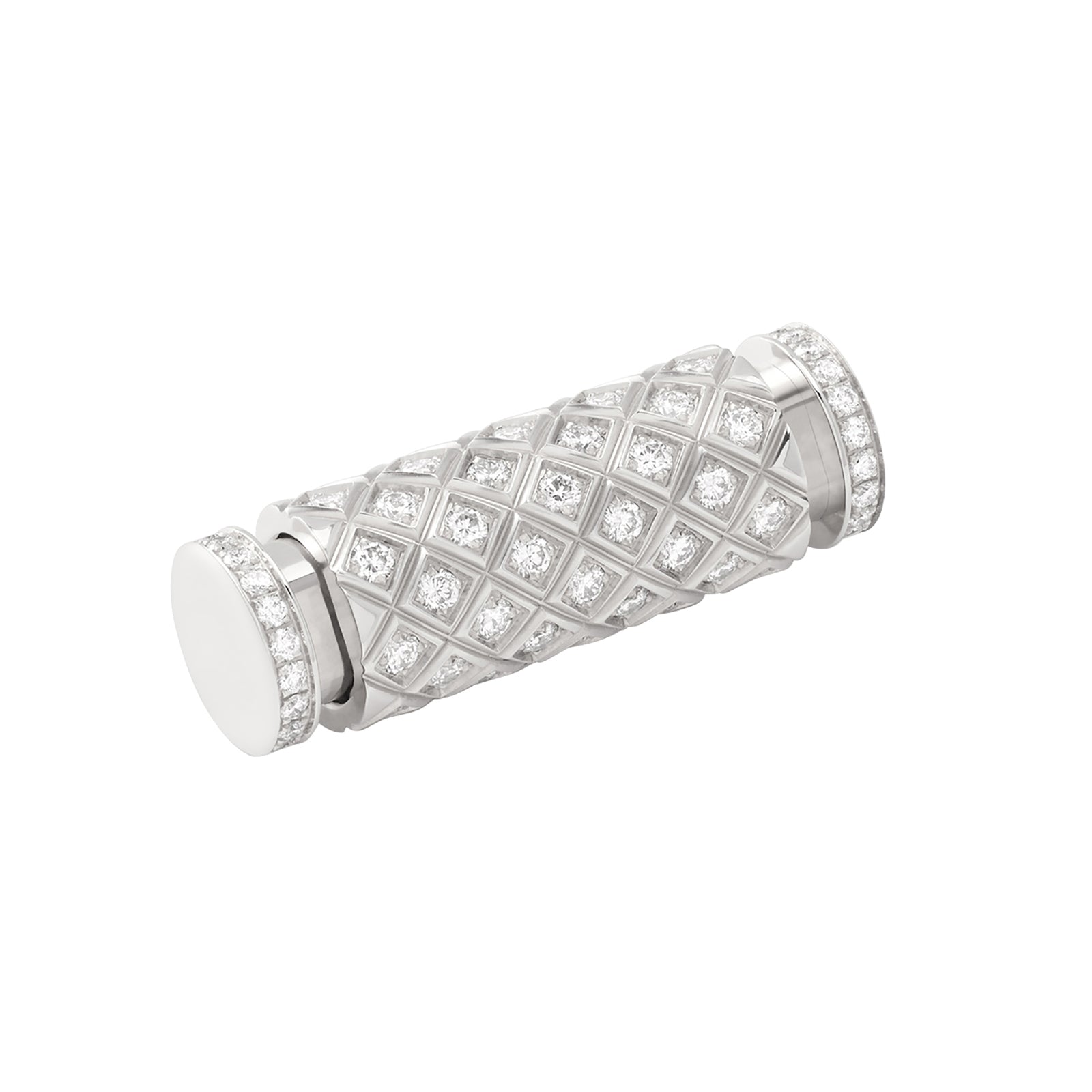 Diamond Latch Pendant - White Gold