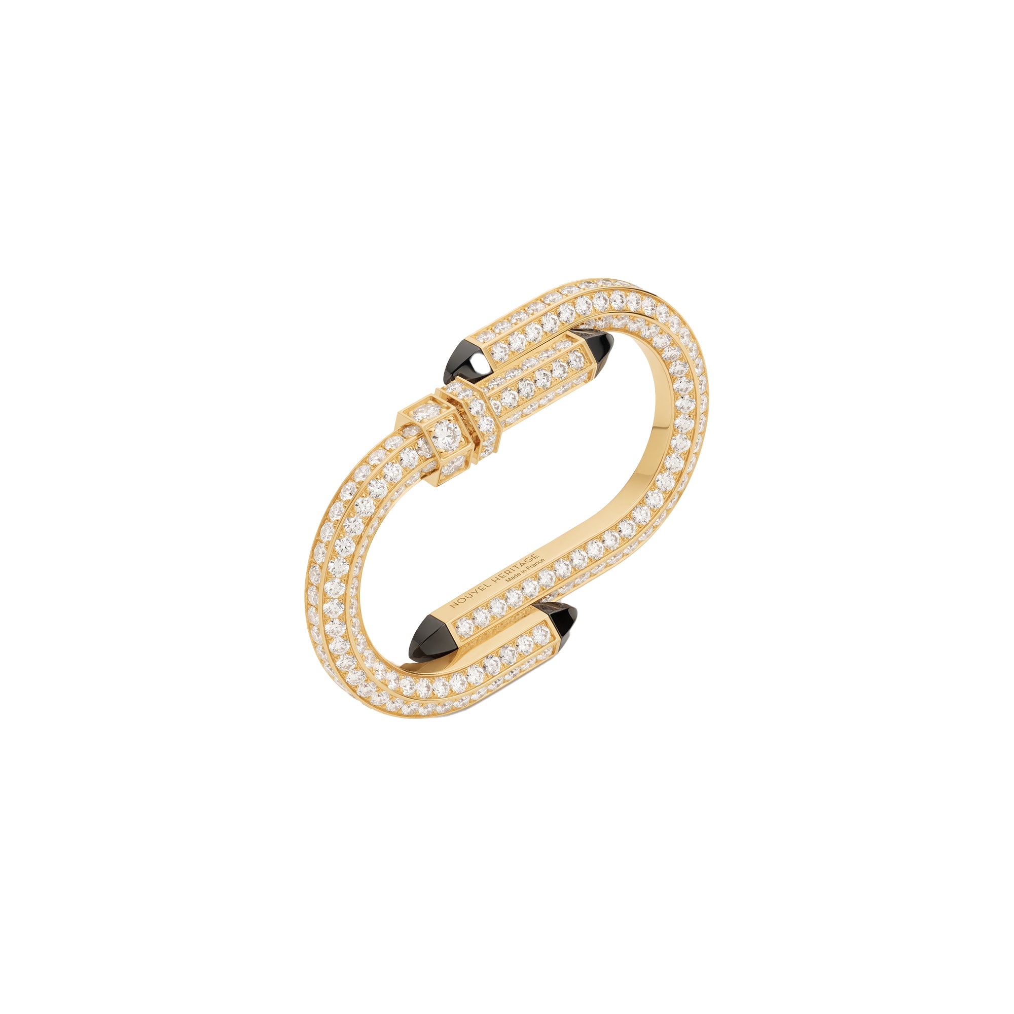 Diamond and Ceramic Try Me Double Ring