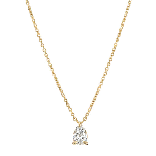 Pear Diamond Prong Necklace - Main Img