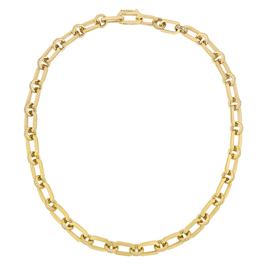 Round Diamond Long Chain Necklace