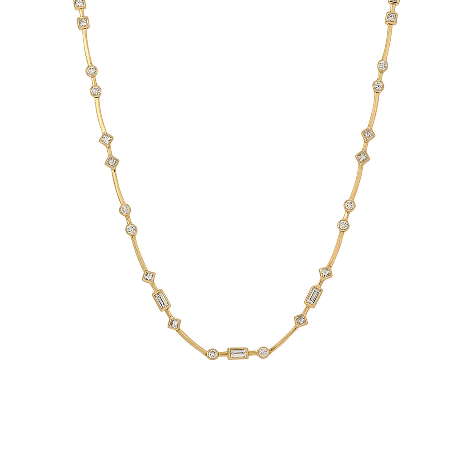 Nancy Newberg Full Cut Emerald Bar Necklace - Necklaces - Broken English Jewelry detail