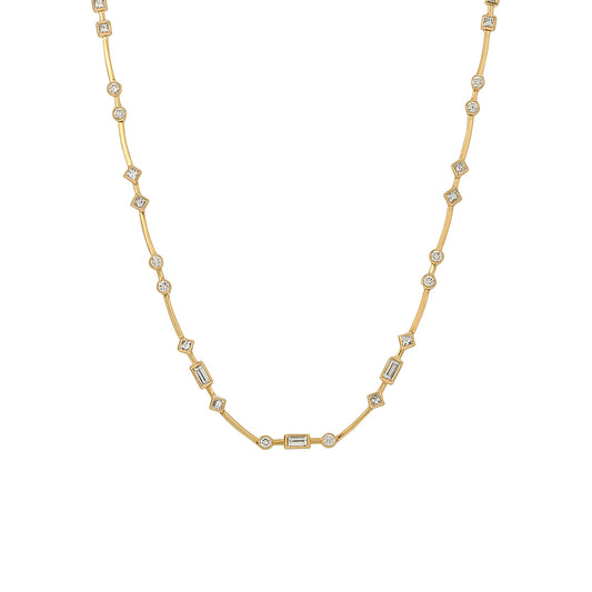 Full Cut Emerald Bar Necklace