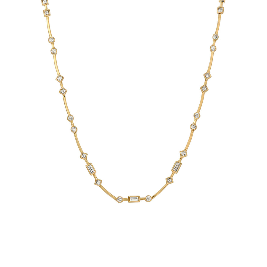 Nancy Newberg Full Cut Emerald Bar Necklace - Necklaces - Broken English Jewelry detail