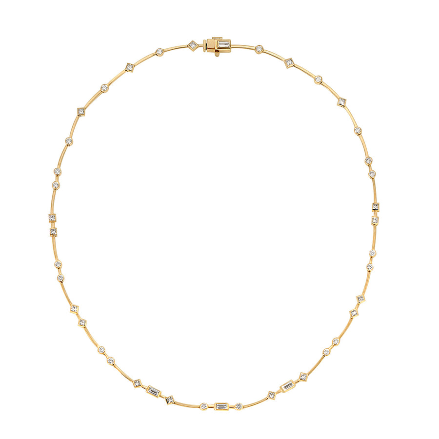 Nancy Newberg Full Cut Emerald Bar Necklace - Necklaces - Broken English Jewelry top view