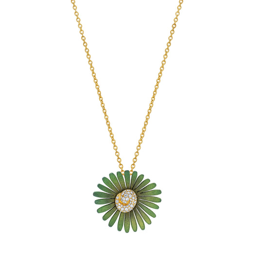 Seafoam Green Flower Necklace - Main Img