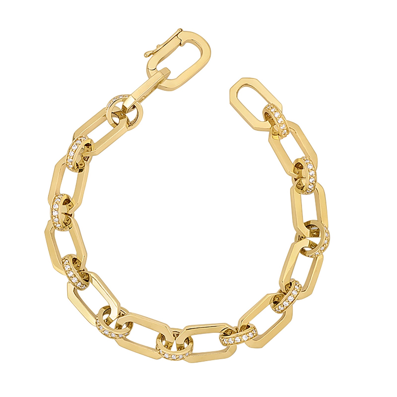 Nancy Newberg Full Cut Diamond Link Bracelet - Bracelets - Broken English Jewelry