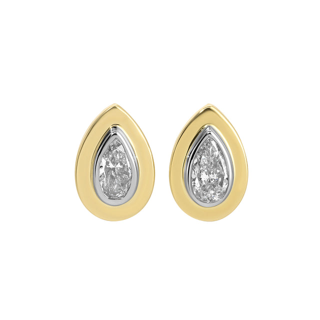 Nancy Newberg - Bezel Pear Studs