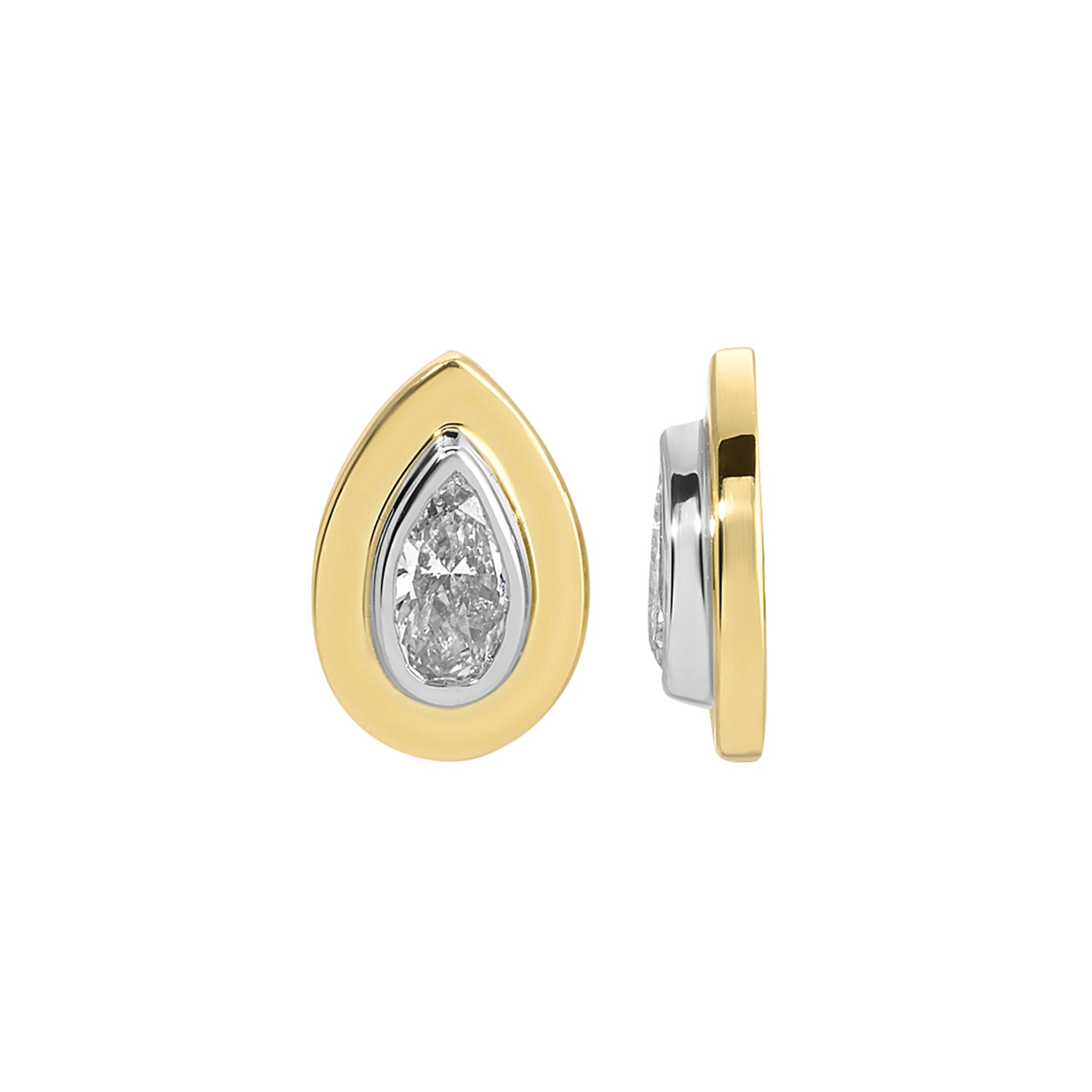 Nancy Newberg - Bezel Pear Studs