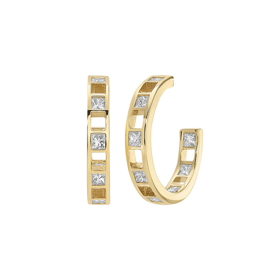 Princess Diamond Hoops - Main Img