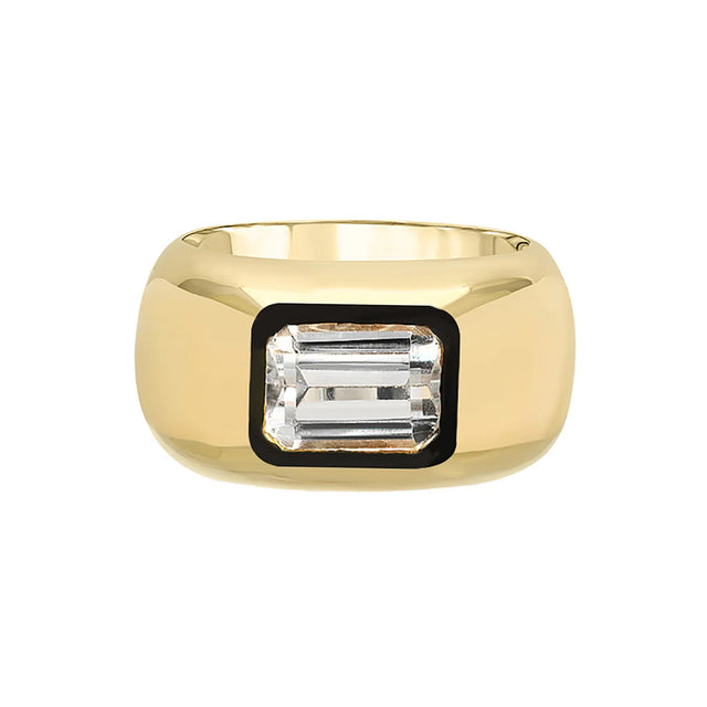 Nancy Newberg Signet Topaz Ring - Rings - Broken English Jewelry front view