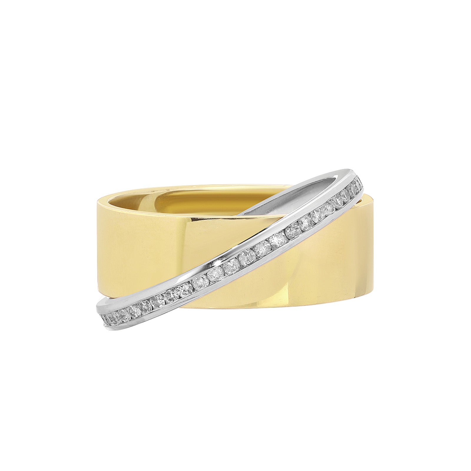 Nancy Newberg Floating Diamond Cigar Band - Rings - Broken English Jewelry front view