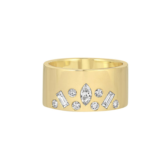 Marquise and Round and Baguette Diamond Cigar Band - Main Img
