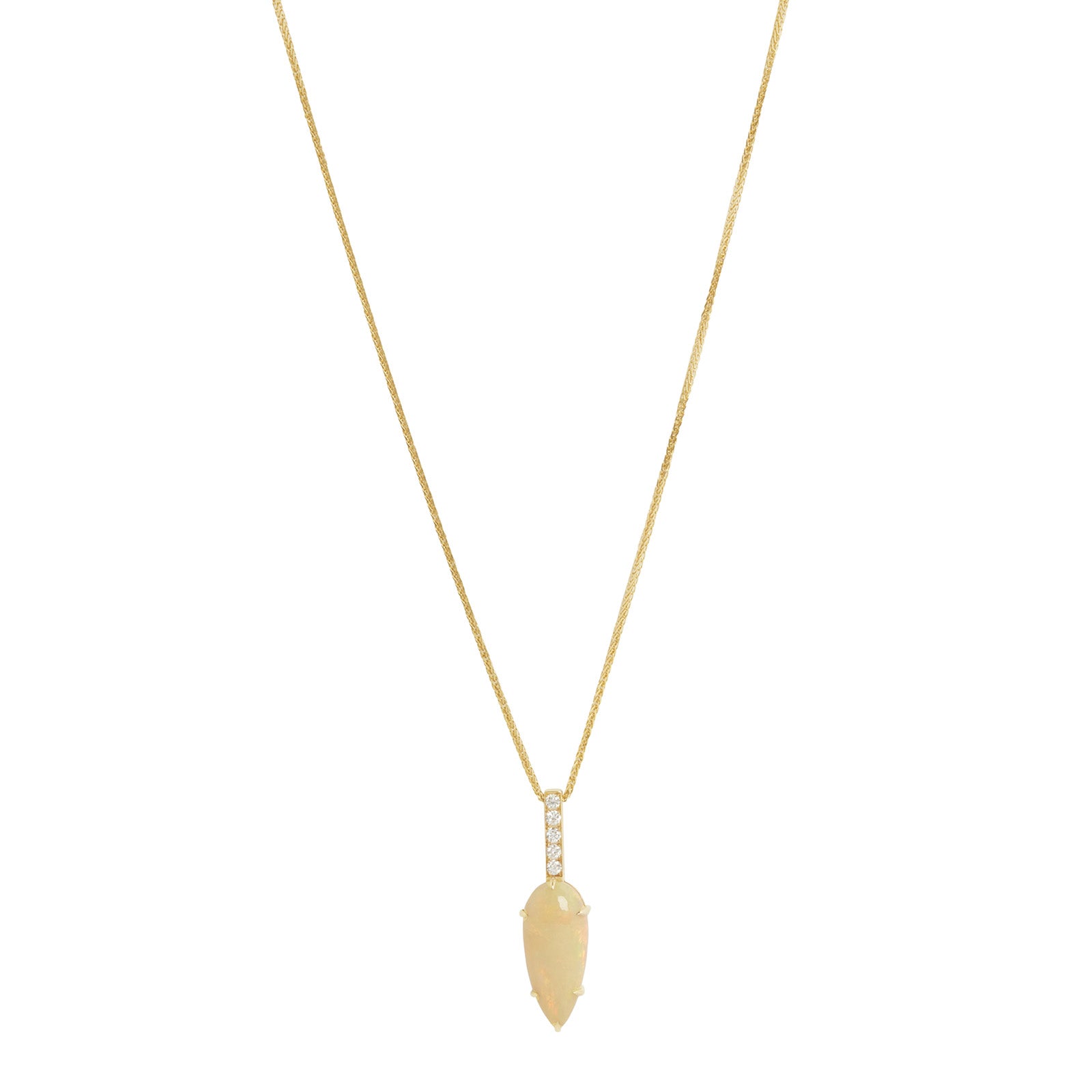 YI Collection Opal and Diamond Arrow Supreme Pendant - Necklaces - Broken English Jewelry front view