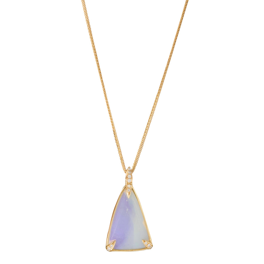 YI Collection Opal and Diamond Pendant Necklace - Necklaces