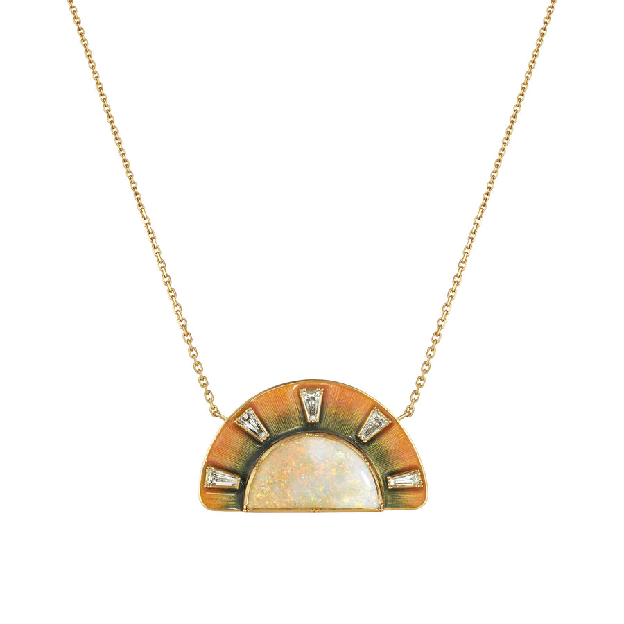 Brooke Gregson Enamel Sun Ray Necklace - Necklaces - Broken English Jewelry front view