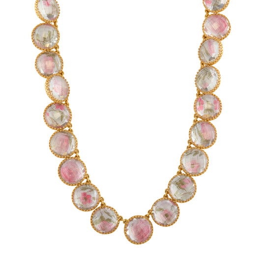 White Quartz Olivia Button Riviere Necklace - Main Img