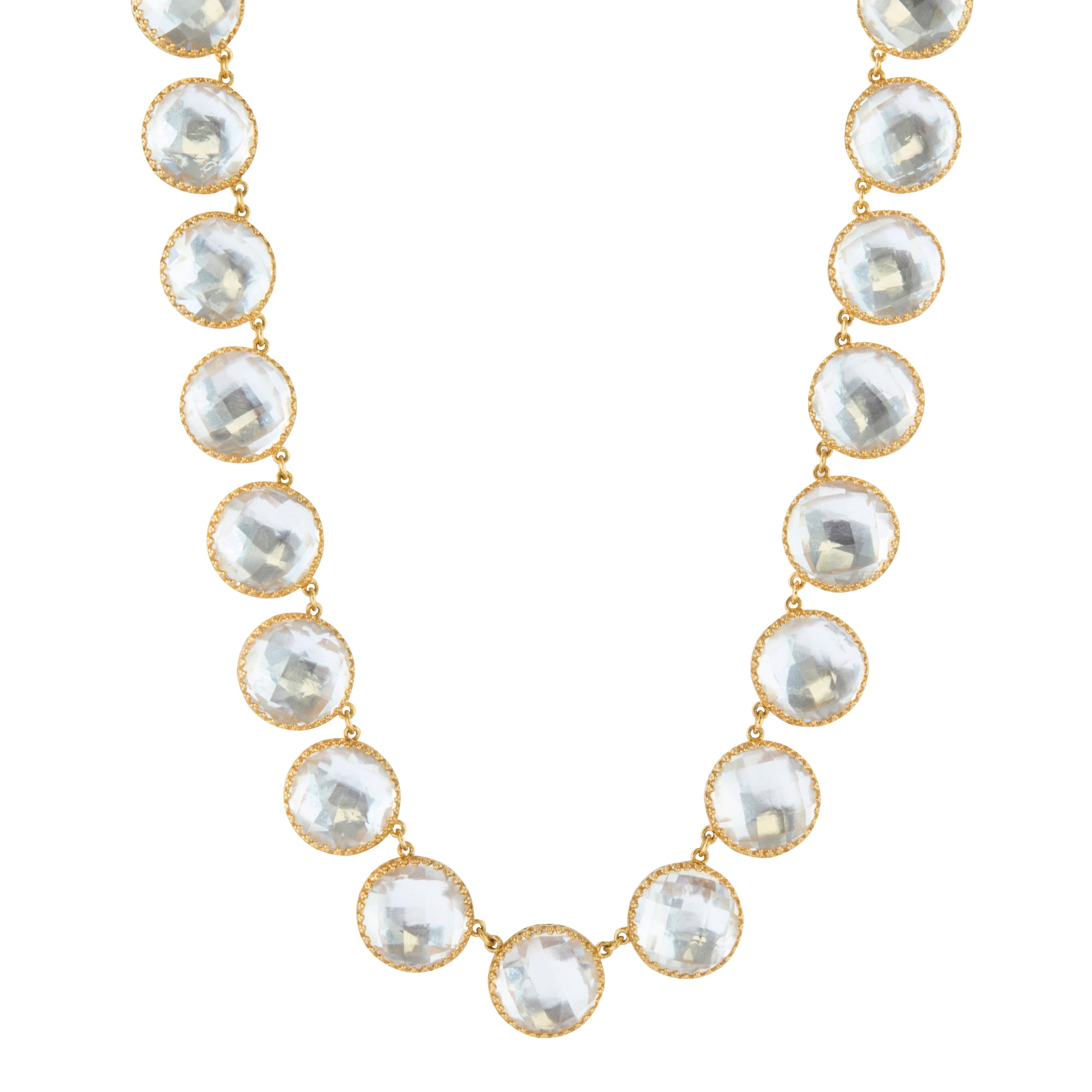 White Quartz Olivia Button Necklace