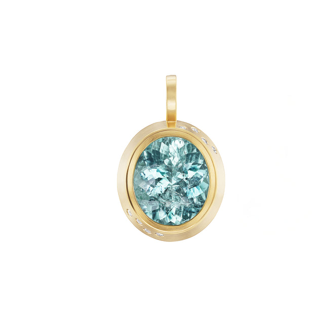 Ophelia Eve - Blue Tourmaline and Diamond Pendant