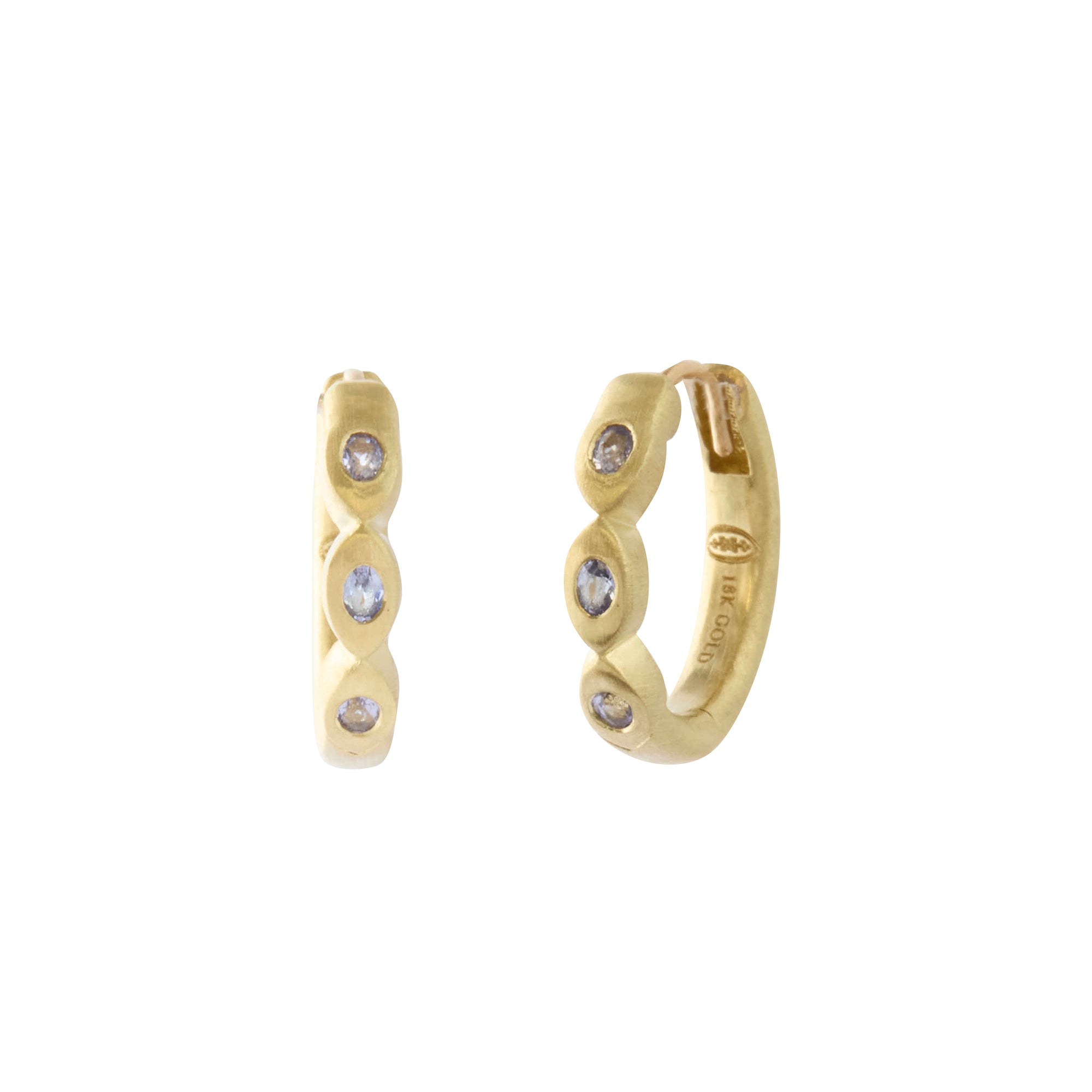 Continuous Eye Sapphire Hoop Earrings