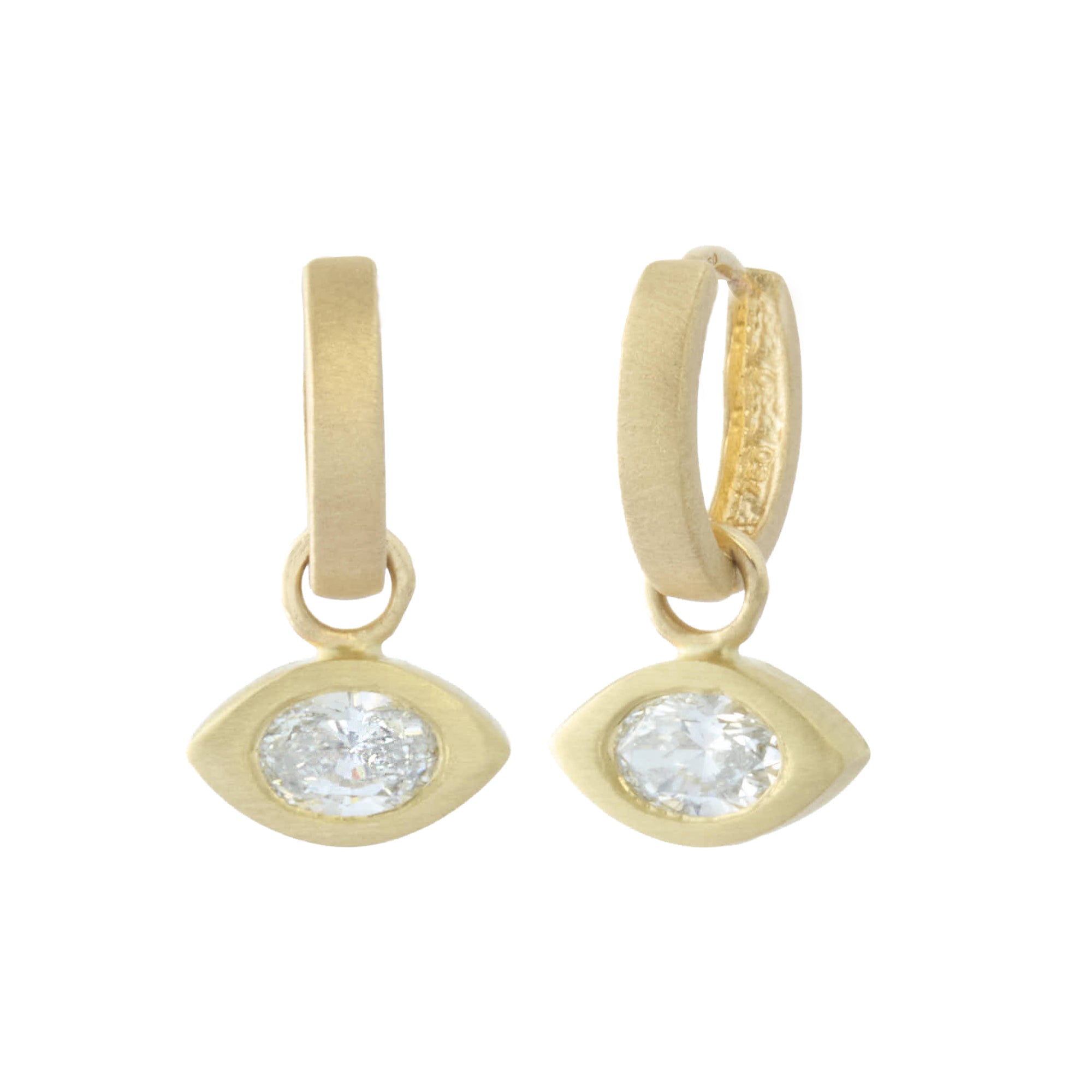 Diamond Eye Dangle Hoop Earring