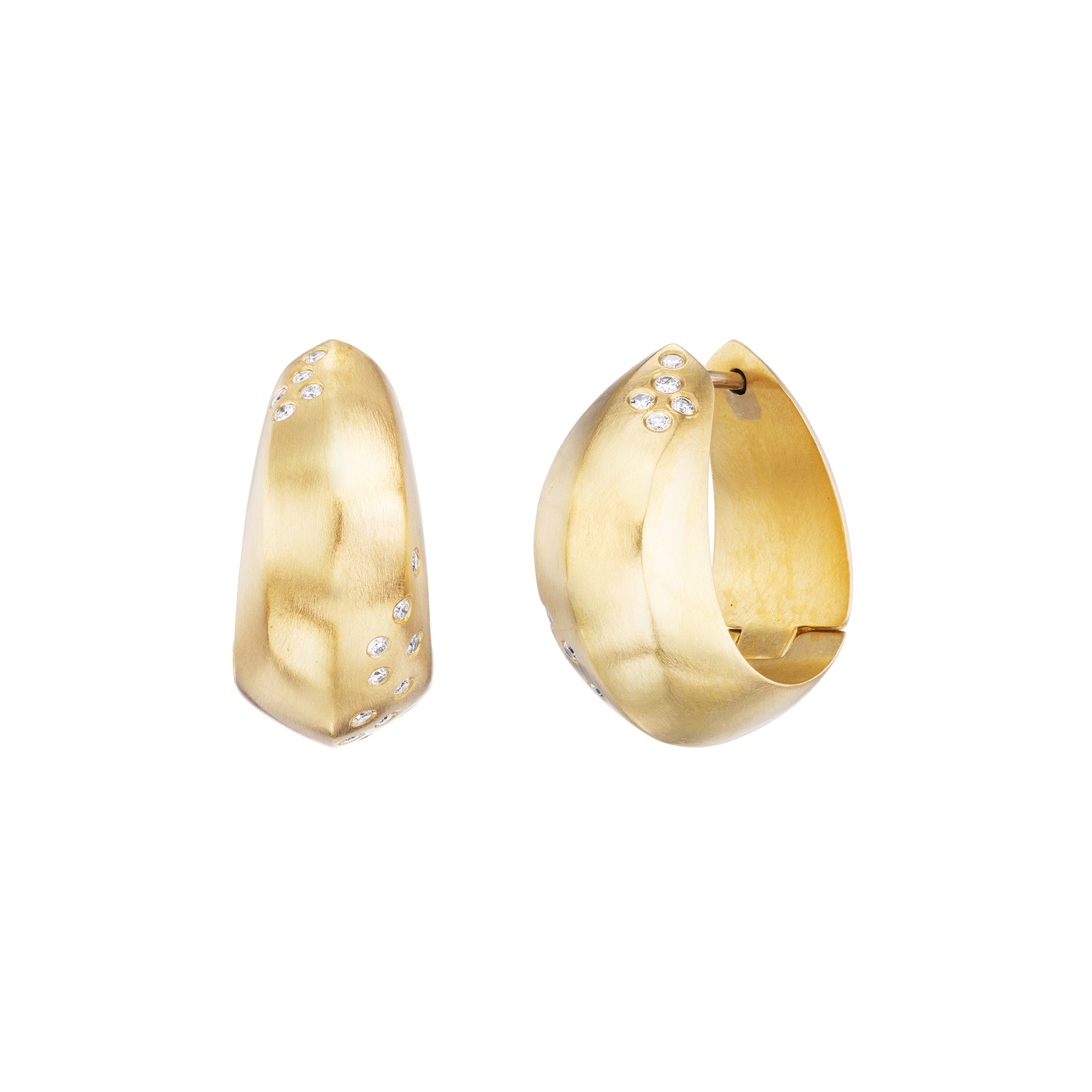 Hinged Hoop Diamond Earrings