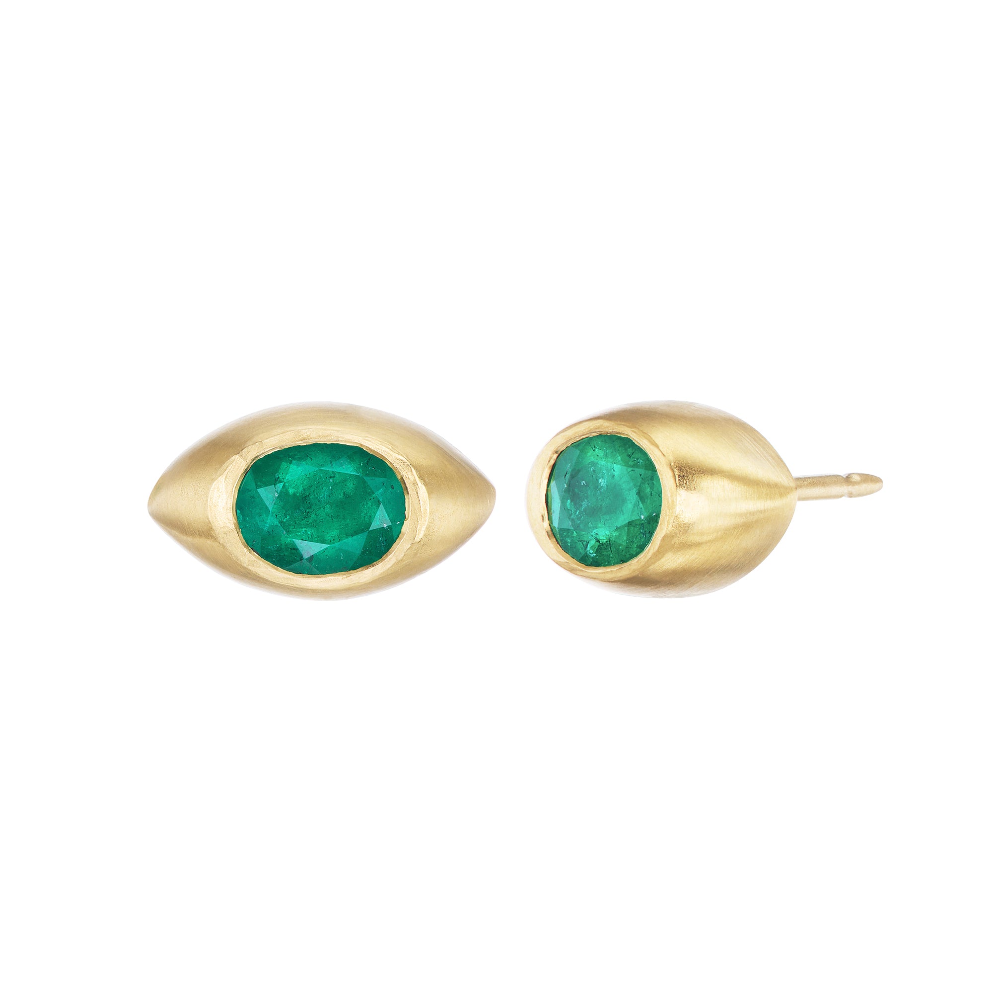 Emerald Eye Stud Earrings