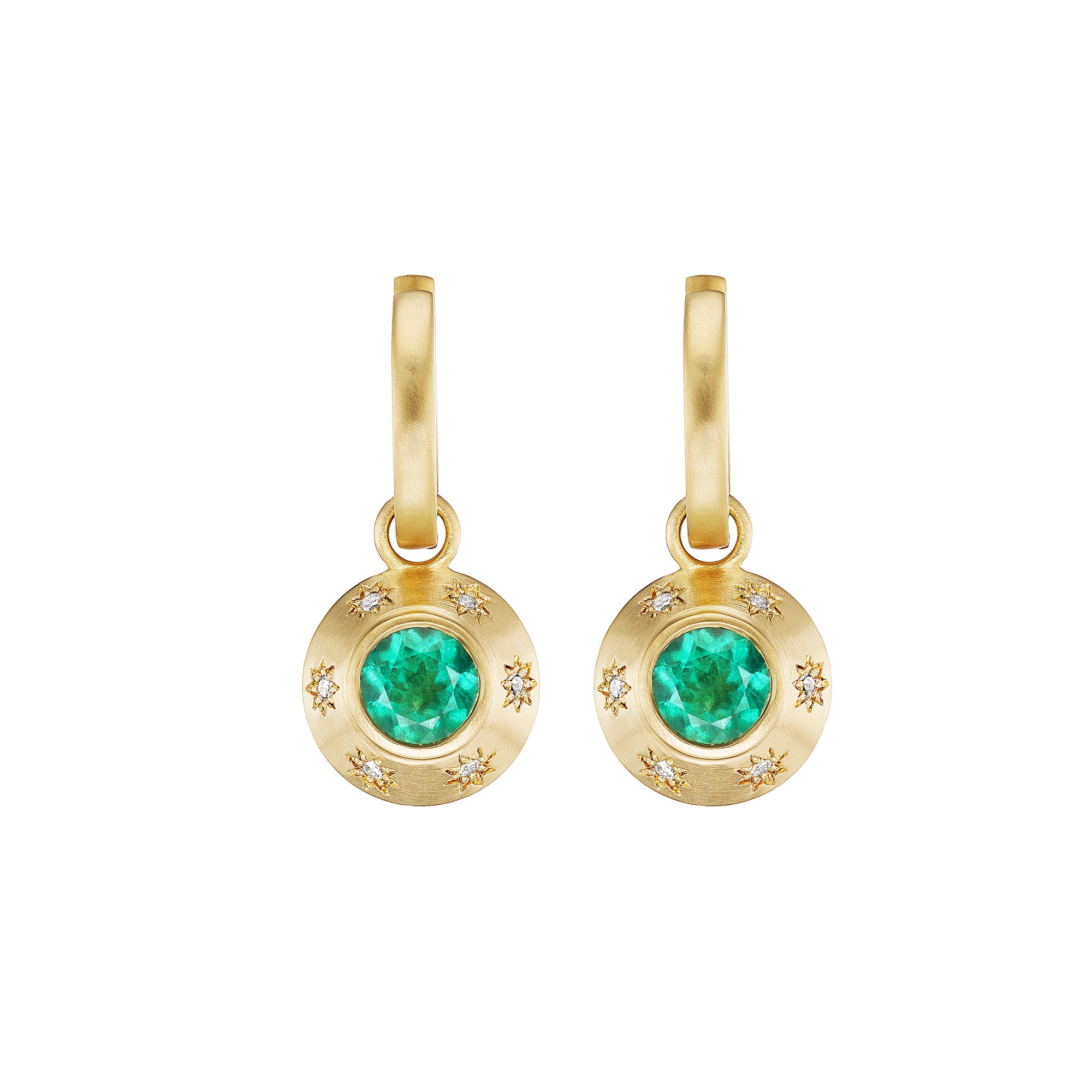 Ophelia Eve - Emerald Star Drop Hoops