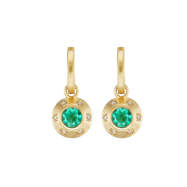 Ophelia Eve - Emerald Star Drop Hoops