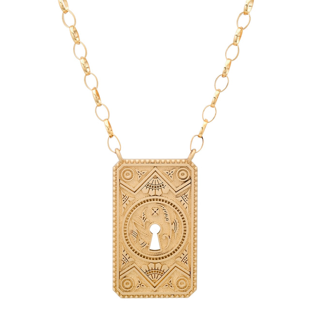 Antique Garden Gate Doorplate Necklace