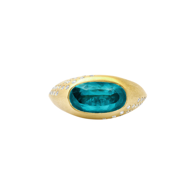 Indicolite Signet Ring