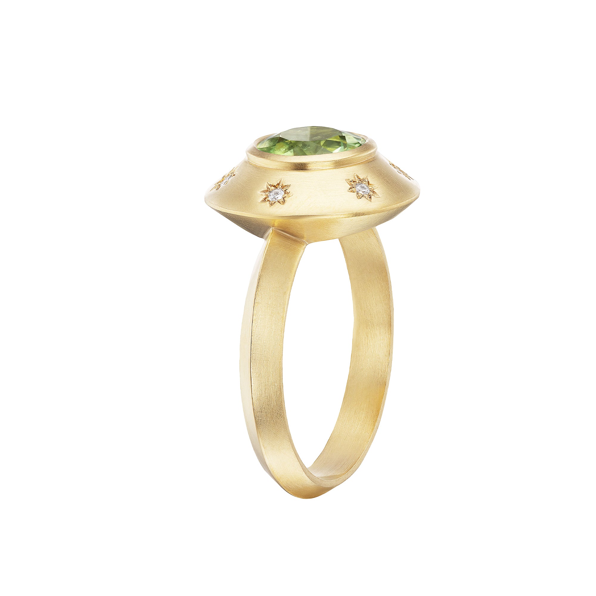 Ophelia Eve - Diamond and Paraiba Starburst Round Ring