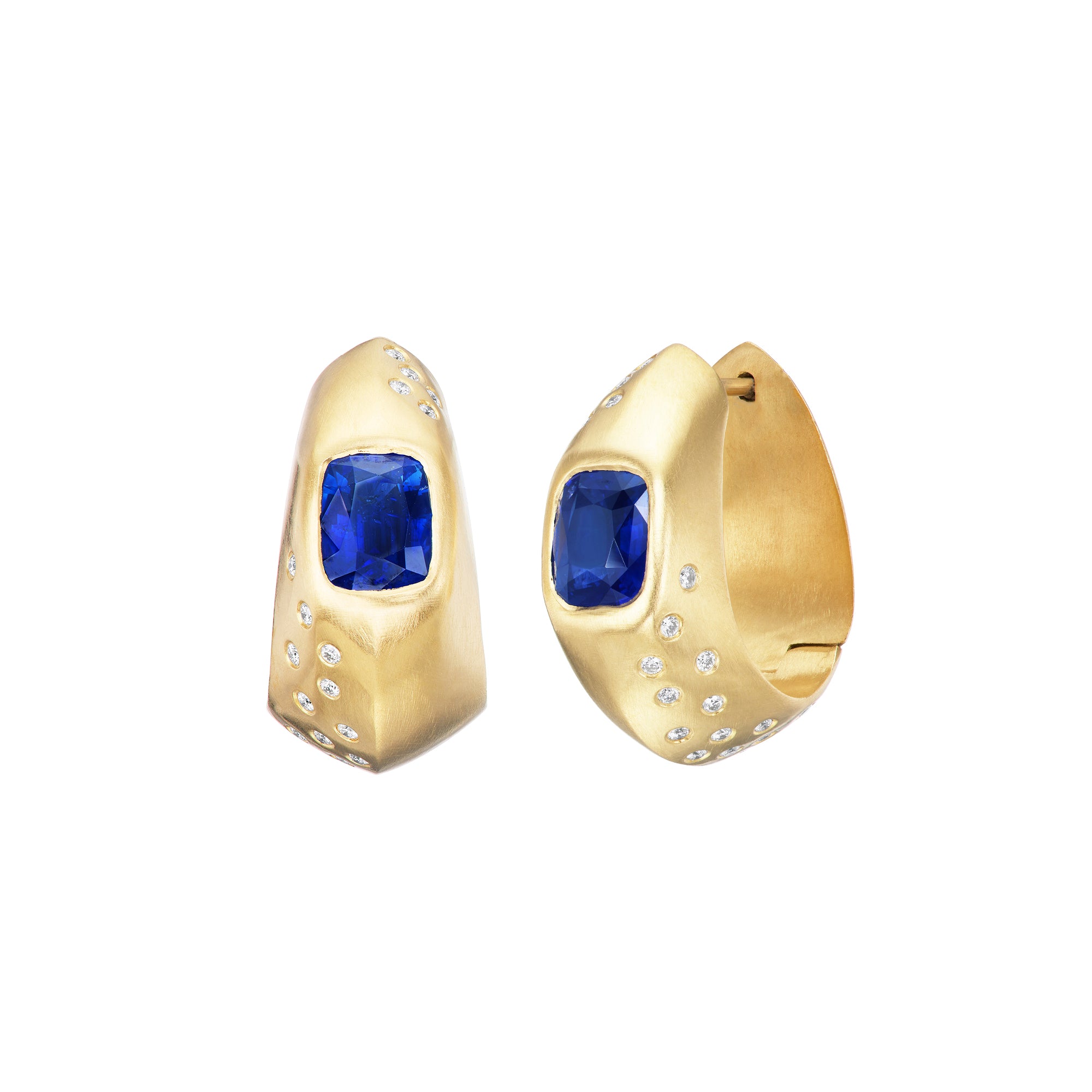 Sapphire Hinged Hoops