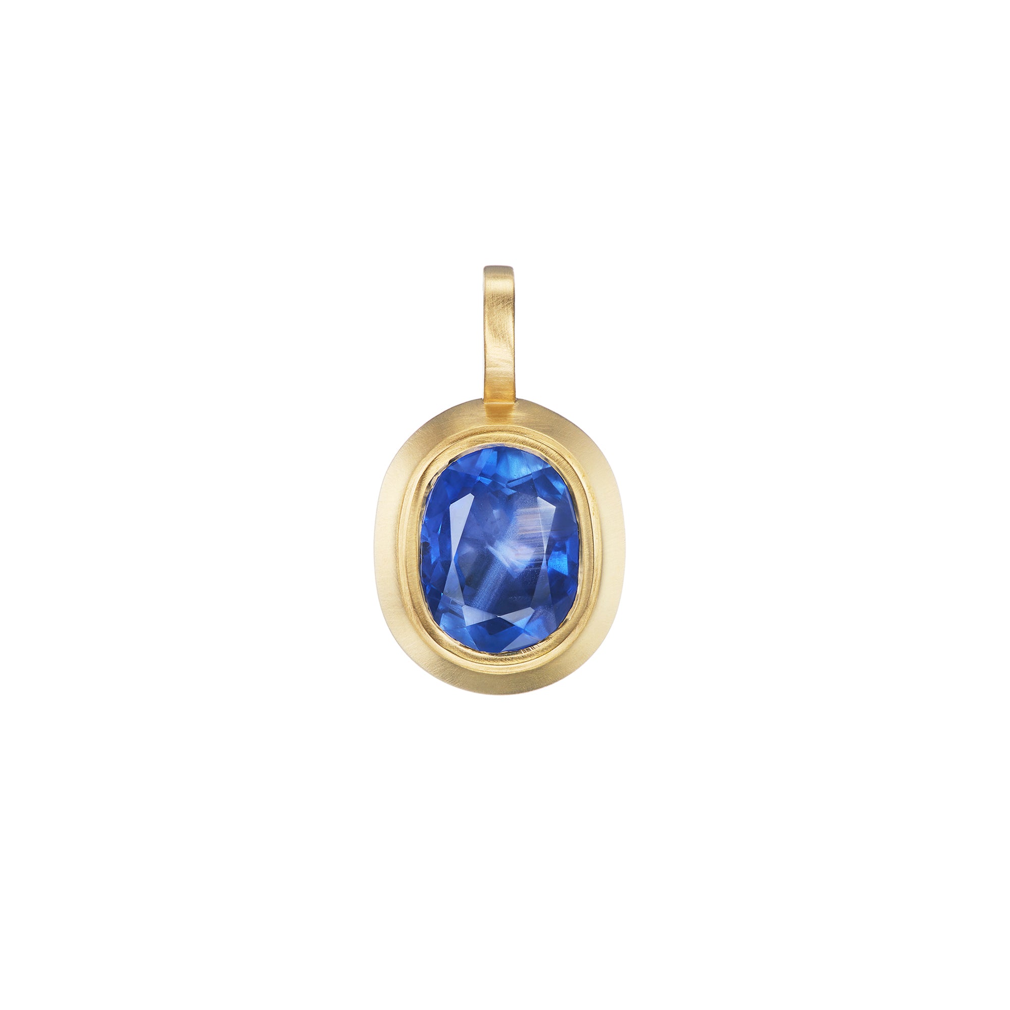 Sapphire Oval Pendant Necklace