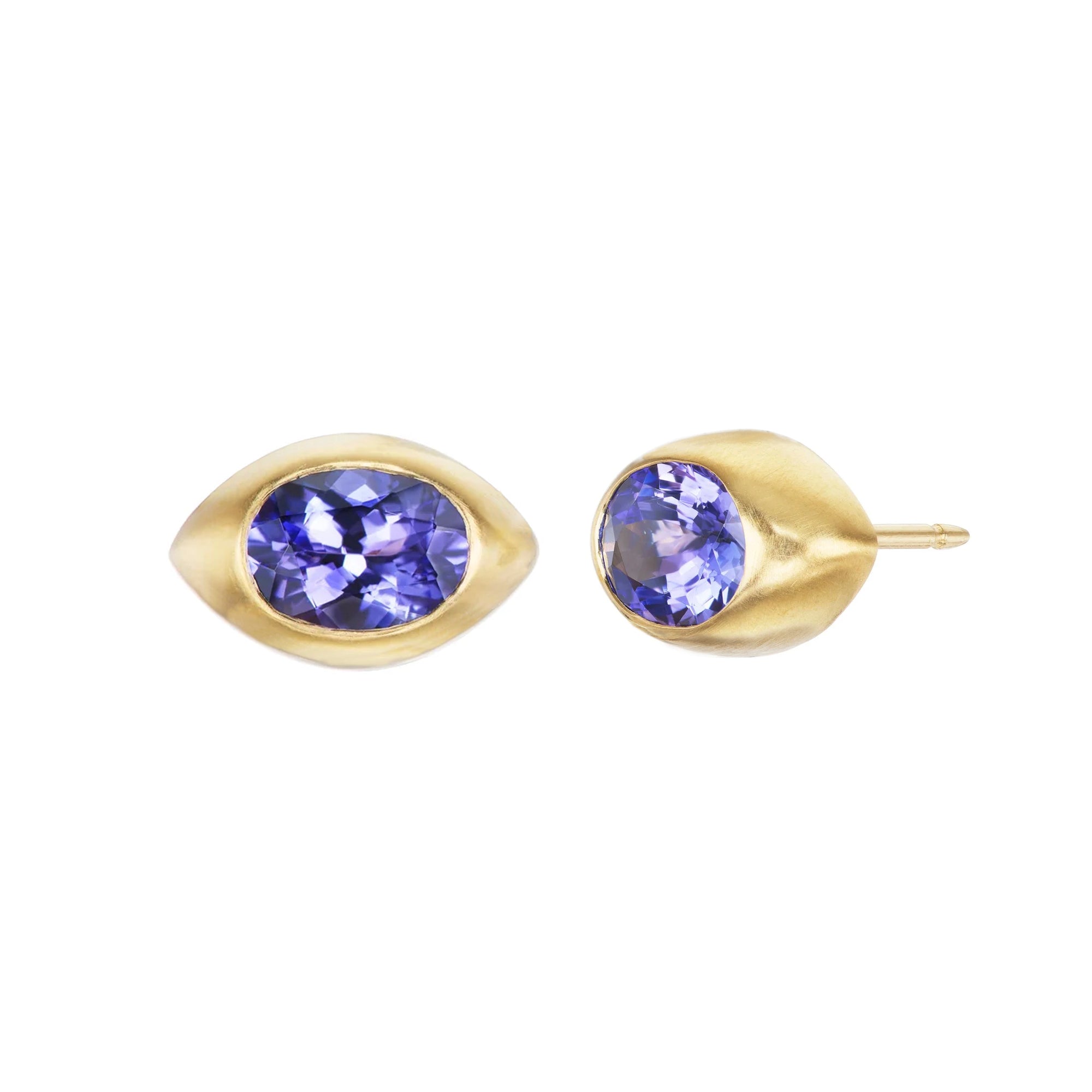 Tanzanite Eye Stud Earrings