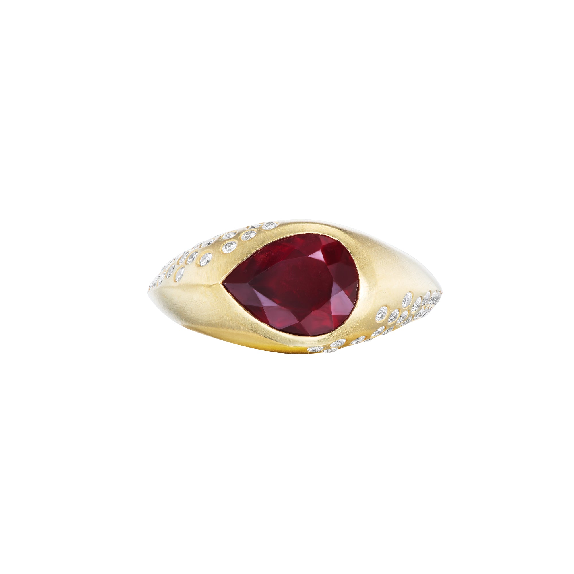 Ophelia Eve - Pear Tourmaline Signet Ring