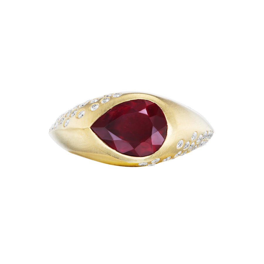 Pear Tourmaline Signet Ring