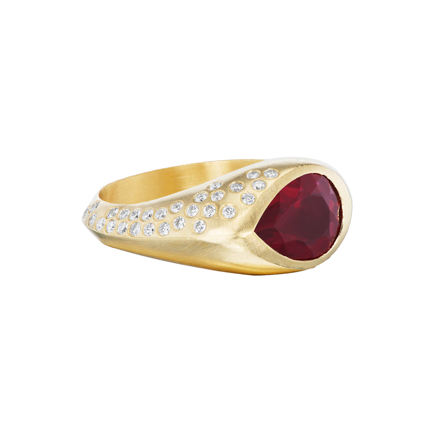 Pear Tourmaline Signet Ring