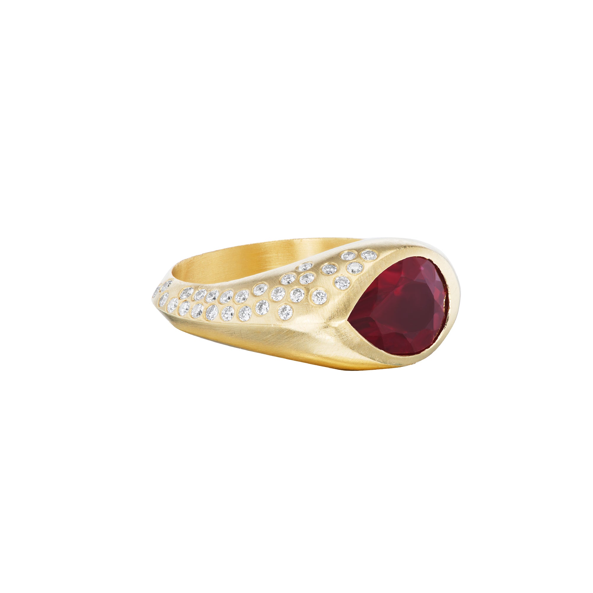 Ophelia Eve - Pear Tourmaline Signet Ring