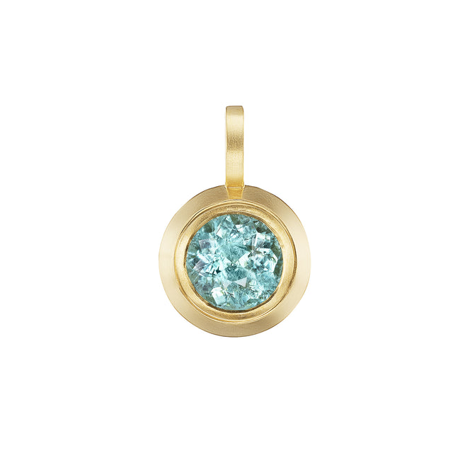 Ophelia Eve - Blue Tourmaline Round Pendant