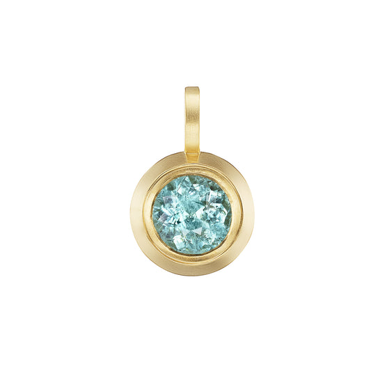 Blue Tourmaline Round Pendant - Main Img