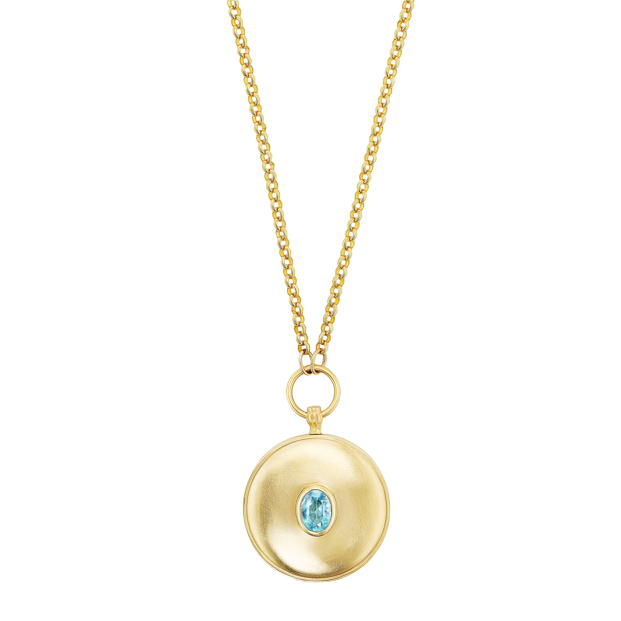 Ophelia Eve - Blue Tourmaline Timekeeper Locket Necklace