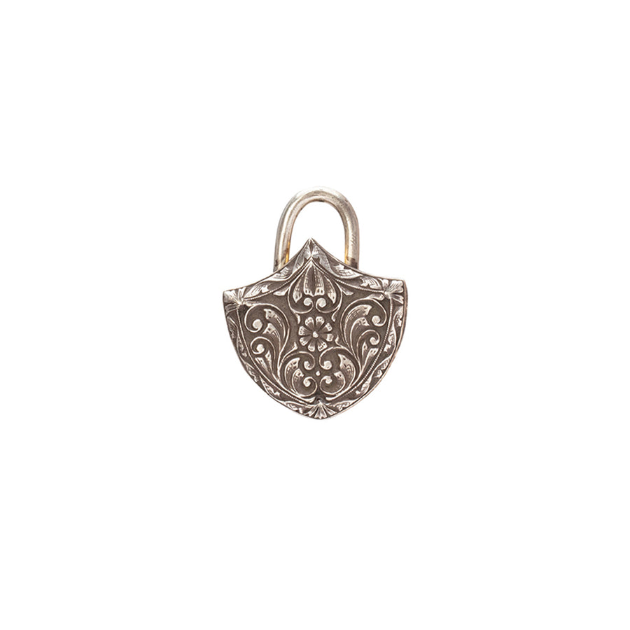 Sevan Bıçakçı Sapphire & Diamond XL Shield Padlock Pendant - Charms & Pendants - Broken English Jewelry