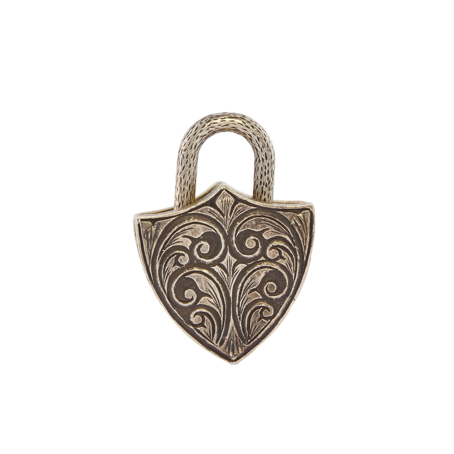 Sevan Bıçakçı Micro Mosaic Shield and Key Padlock - Charms & Pendants - Broken English Jewelry back view